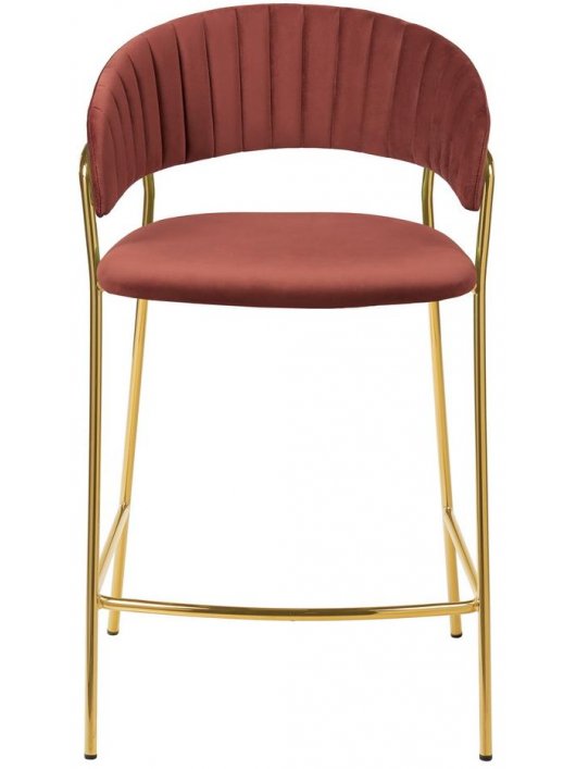 Полубарный стул Turin терракотовый / золотой