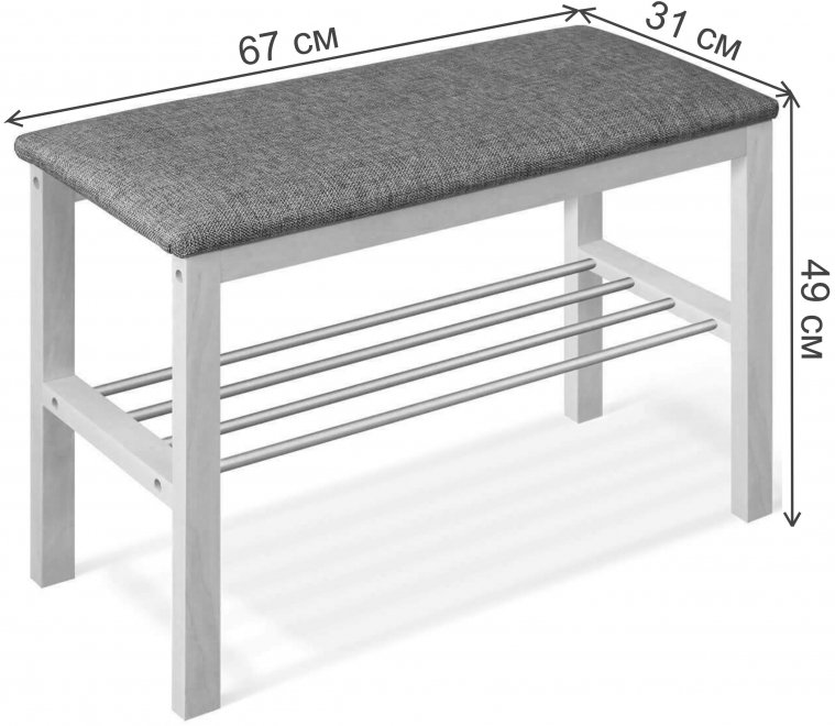 Банкетка Альберо SHT-B2 прозрачный лак / кедровый / алюминий