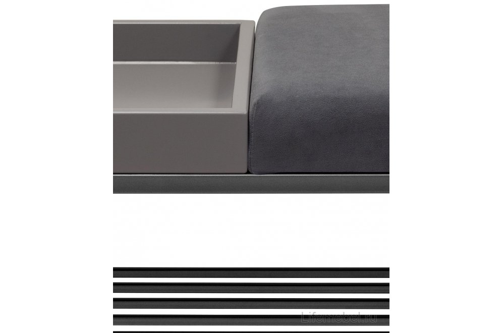 Банкетка Ruby Box велюр mouse grey greybox / черный