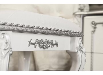Банкетка Дольче Вита белый глянец с серебром