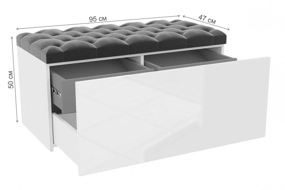 Банкетка Графтон 0809.М1.Т950.А/04 950 антрацит / bella 04