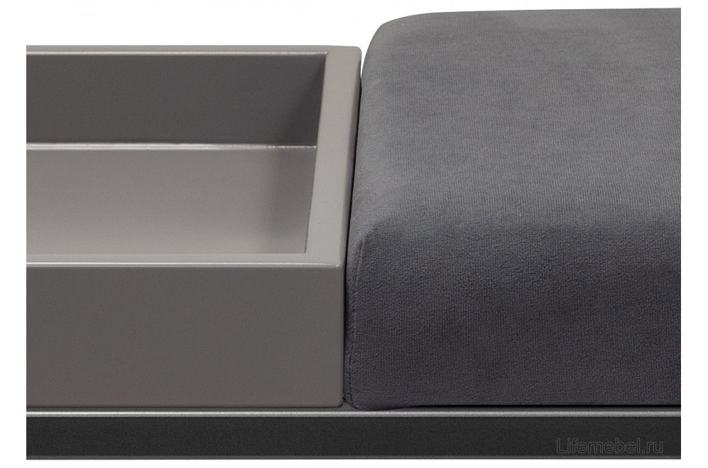 Банкетка Инга Бокс велюр mouse grey greybox / черный