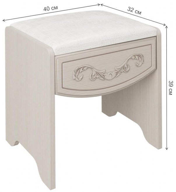 Банкетка Каролина патина / вудлайн кремовый / сандал белый