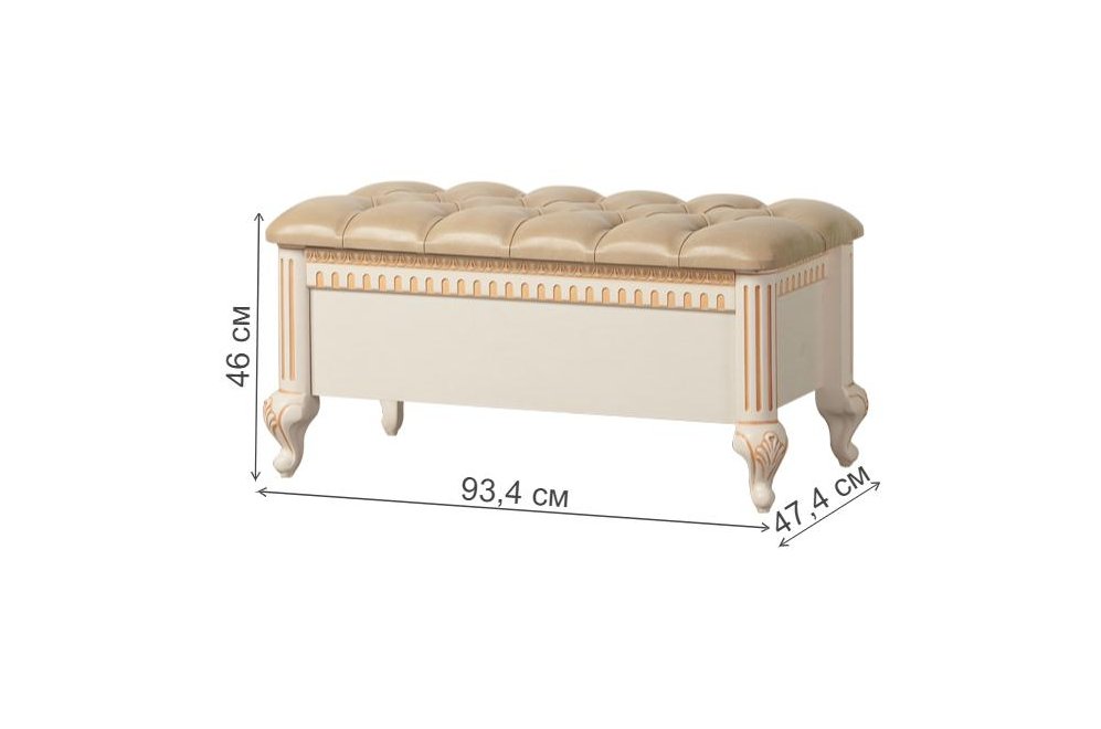 Банкетка Марлен №506 кремовая белая