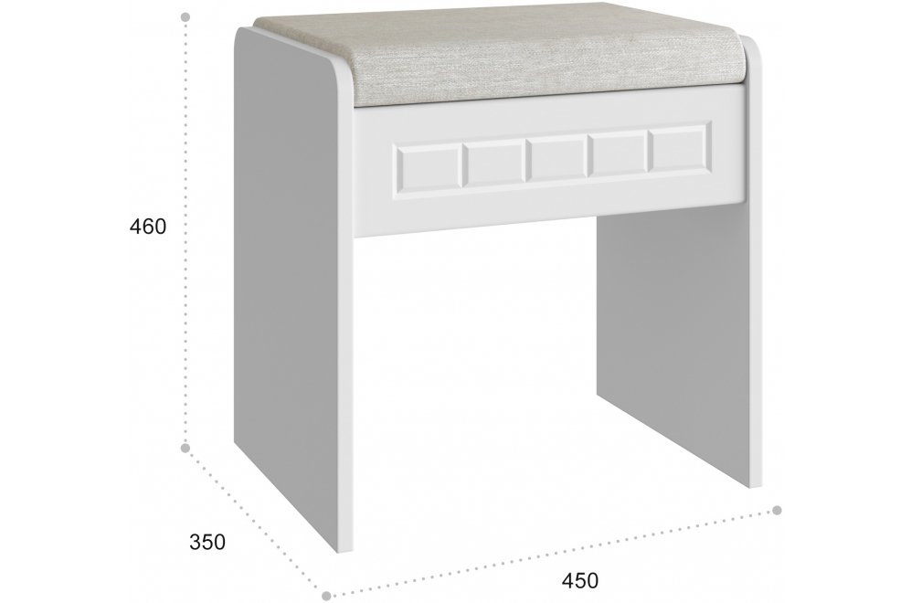 Банкетка Монблан МБ-90К белое дерево