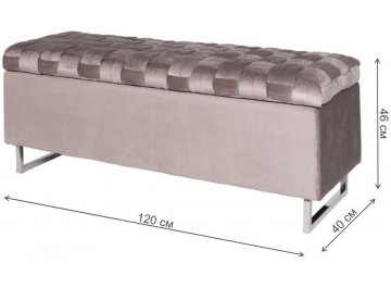 Банкетка N-BANK-195-S BEG велюр серо-бежевый
