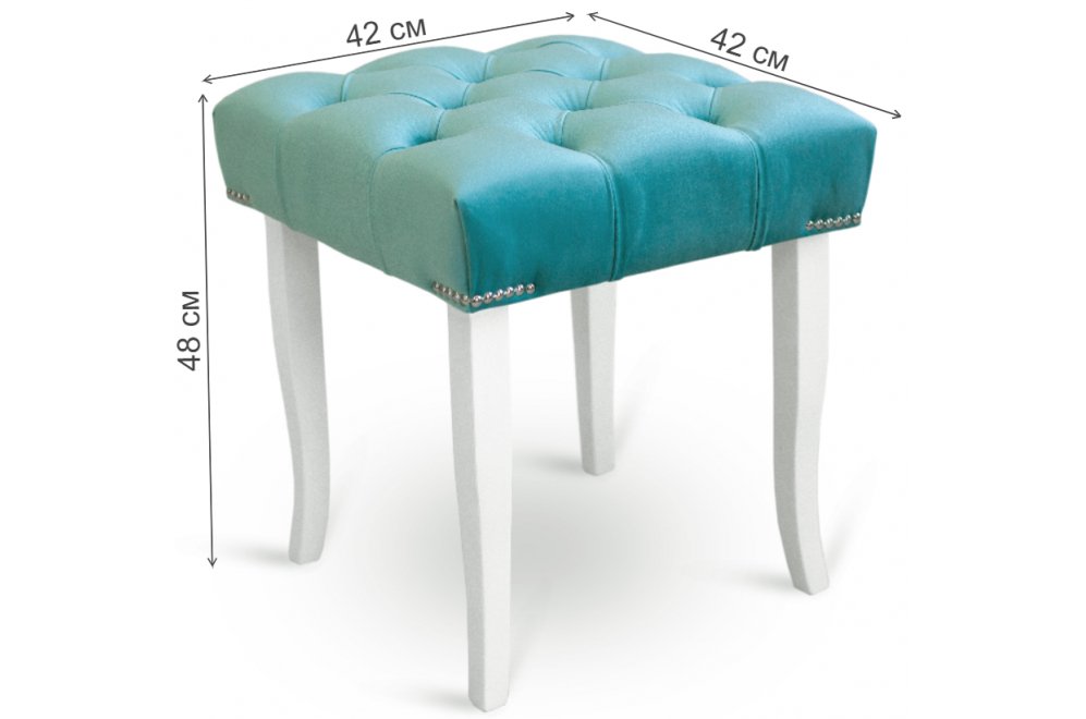 Банкетка Ницца 400 amo 21 / белый / серебро / аквамарин