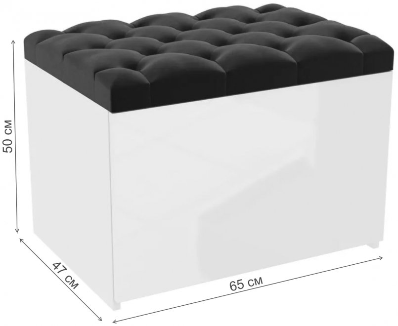 Банкетка Графтон 0806.М1.Т650.Б/04 белый лак / bella 04