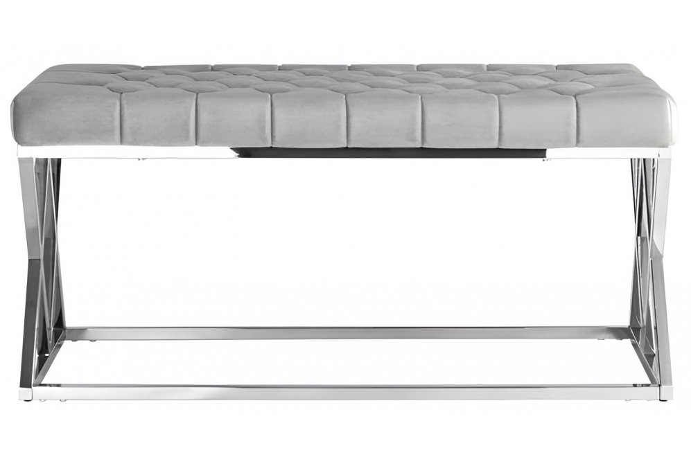 Банкетка Президиум серый / сталь серебро