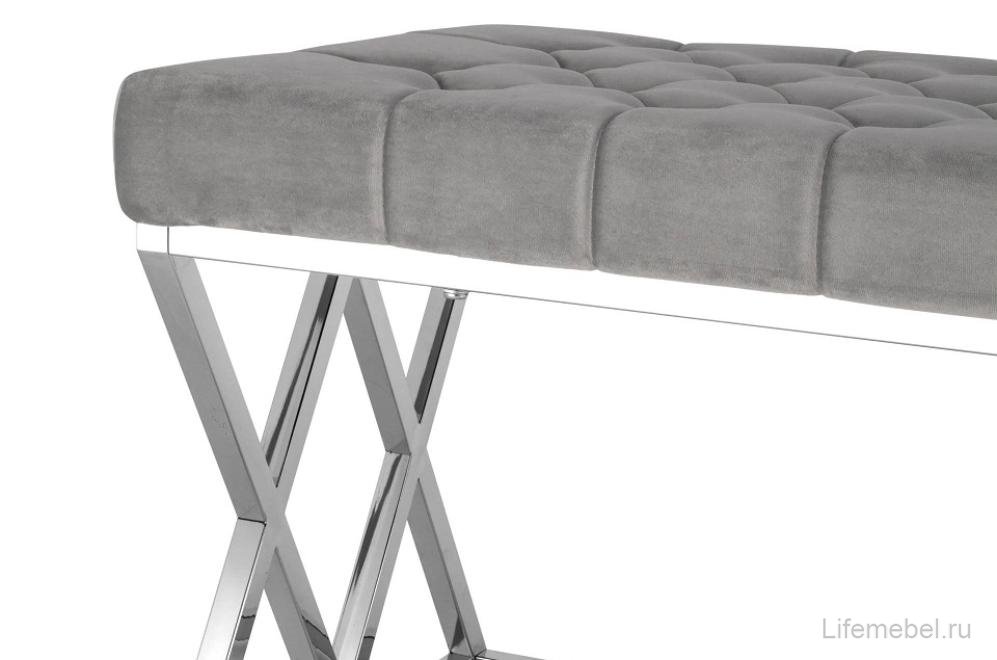 Банкетка Президиум серый / сталь серебро