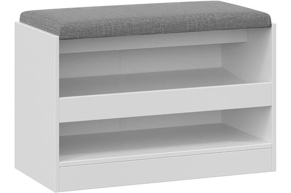 Банкетка Агата белая для обуви