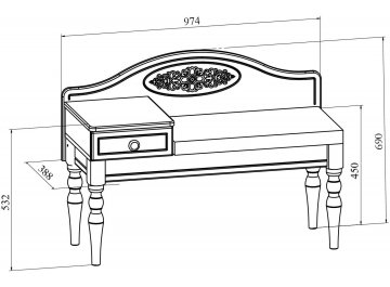 Банкетка Ассоль АС-41 левая