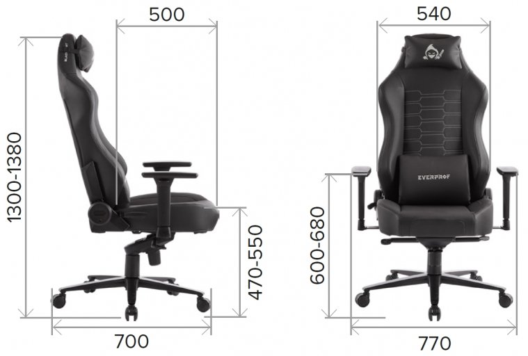 Геймерское кресло Everprof Blackshot экокожа черный