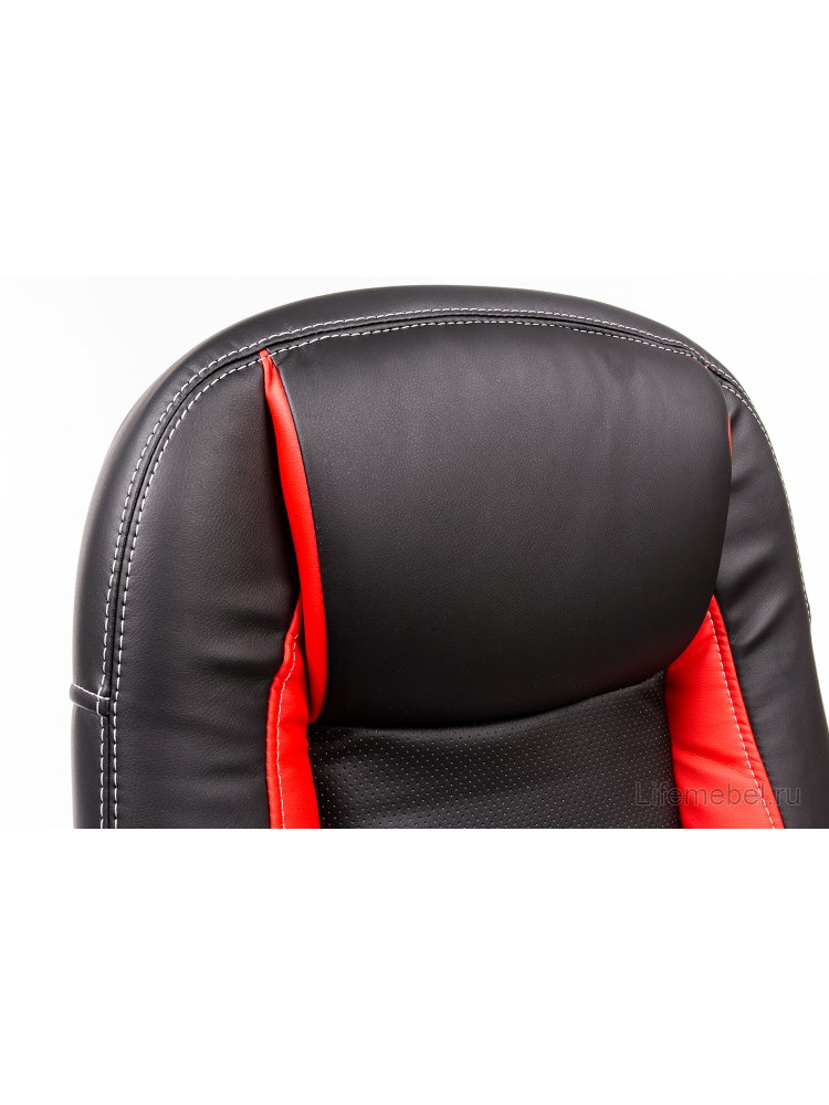 Компьютерное кресло «Бриндиси» (Brindisi) черное / красное с серебристой крестовиной