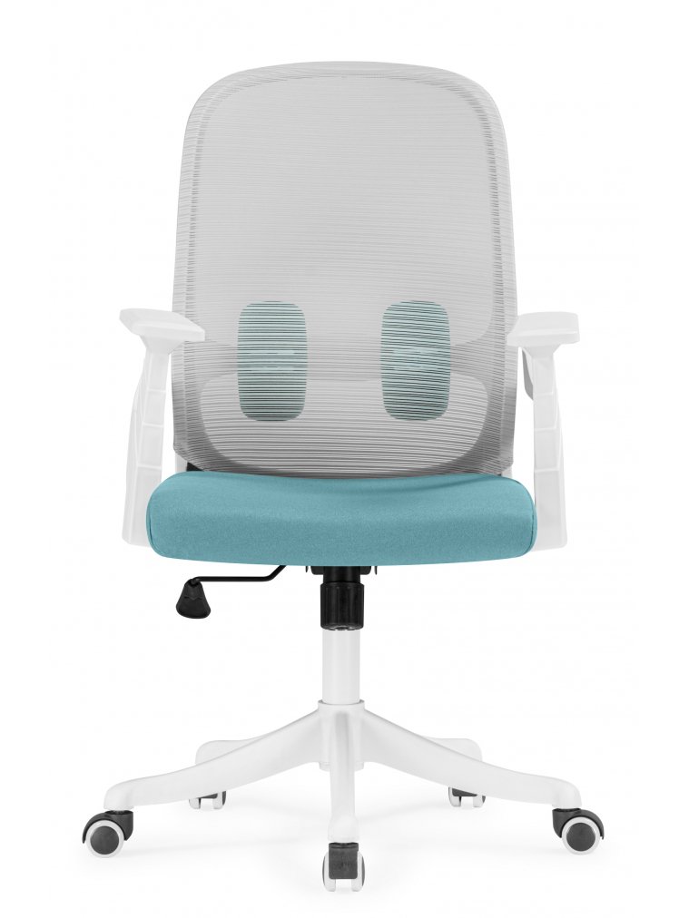 Компьютерное кресло Bust gray / blue / white с белыми подлокотниками