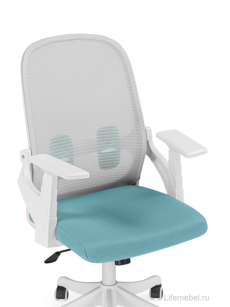 Компьютерное кресло Bust gray / blue / white с белыми подлокотниками