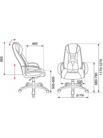 Компьютерное кресло Бюрократ Viking-8 / BL+ red черное / красное