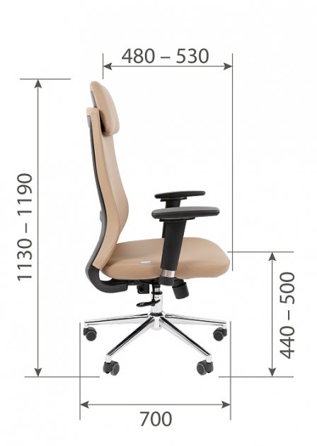 Компьютерное кресло Chairman 500LUX экокожа бежевый