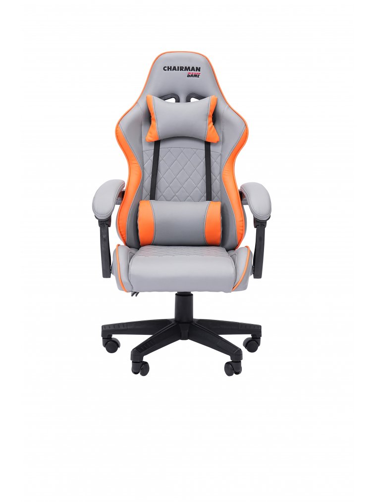Компьютерное кресло Chairman CH28 экокожа серо-оранжевый
