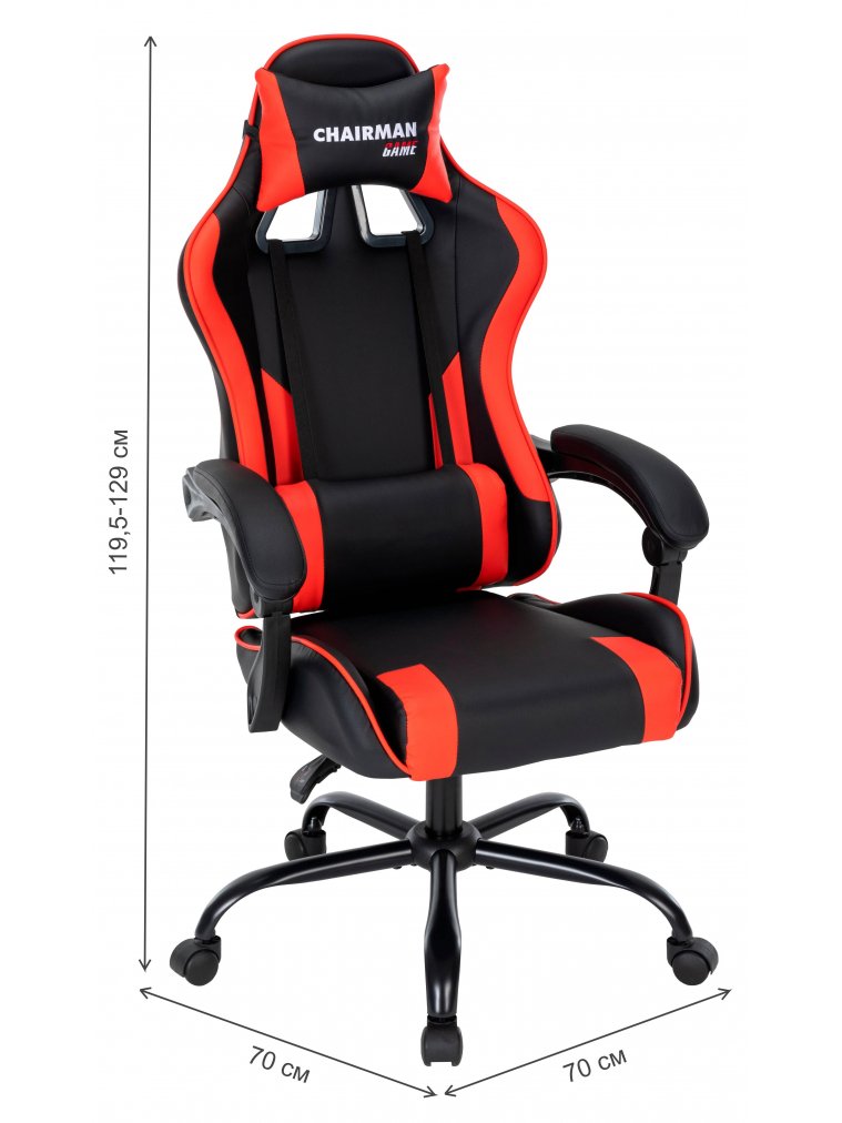 Компьютерное кресло Chairman CH41 экокожа черно-красный