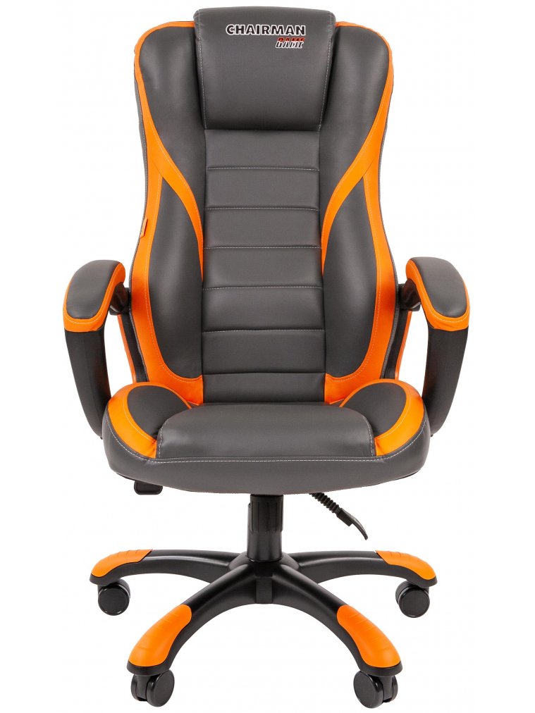 Компьютерное кресло Chairman game 22 экопремиум серое / оранжевое