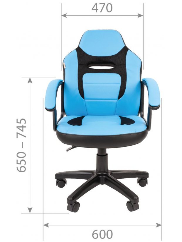 Компьютерное кресло Chairman kids 110 черный / голубой