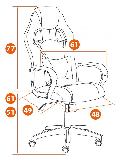 Компьютерное кресло Driver/Драйвер флок синий / ткань серый