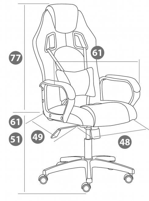 Компьютерное кресло Driver/Драйвер кожзам черный / ткань оранжевый