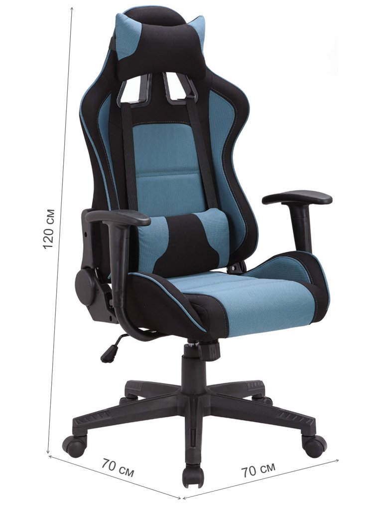 Компьютерное кресло GT Racer GM-100 черное / голубое