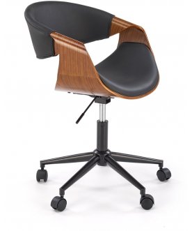 Офисное кресло Halmar Bilbo орех / черная экокожа