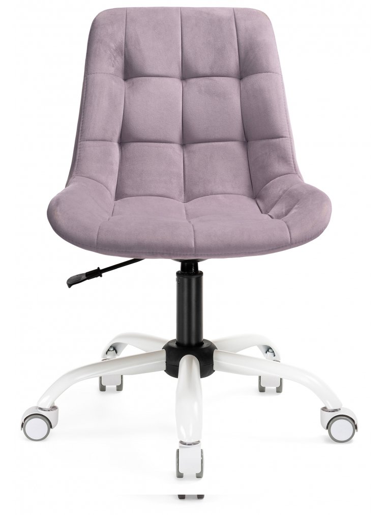 Компьютерное кресло Келми микровелюр светло-лиловый / белый глянец