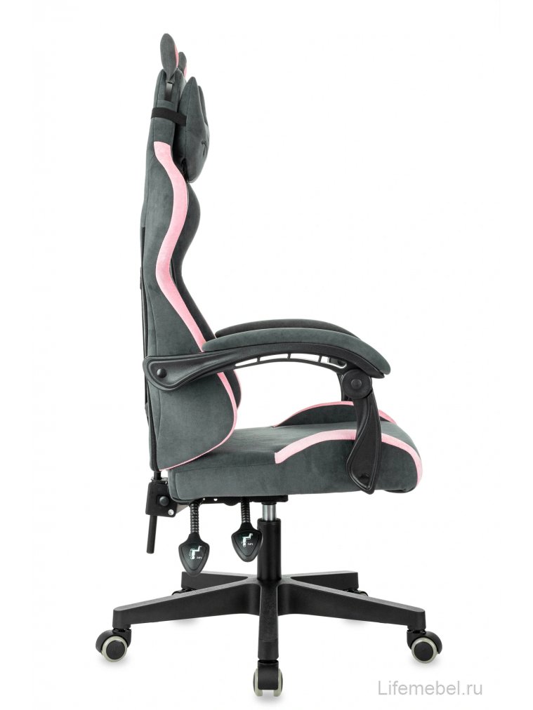 Компьютерное кресло Kitty ткань серый / розовый