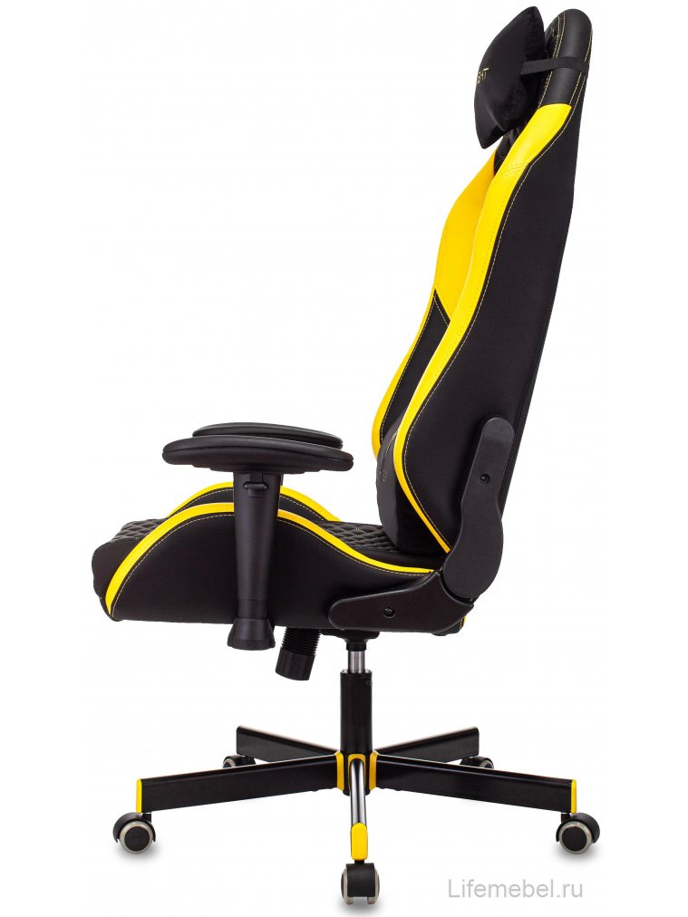 Компьютерное кресло Knight Neon черное / желтое / соты