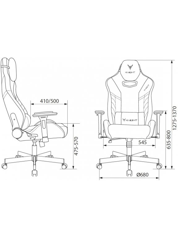 Компьютерное кресло Knight Thunder 5X черный / голубой