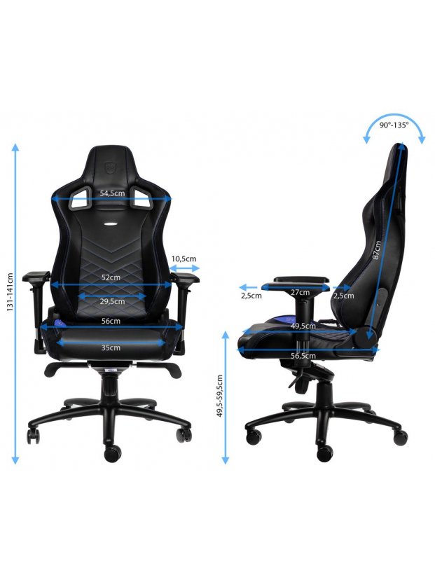 Компьютерное кресло Noblechairs Epic NBL-PU-BLU-002 pu leather black / blue