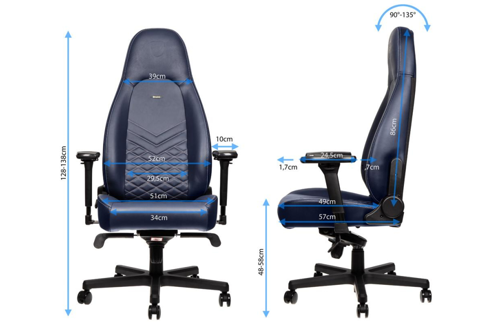 Компьютерное кресло Noblechairs Icon NBL-ICN-RL-MBG real leather midnight blue / graphite