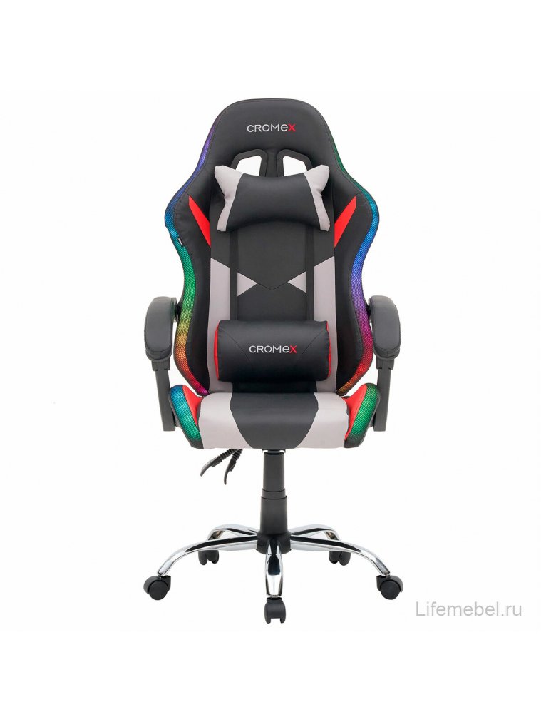 Компьютерное кресло Quantum GM-155 RGB экокожа черный / красный / серый