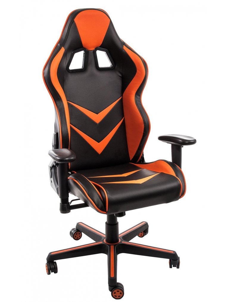 Компьютерное кресло Racer с подголовником черное / оранжевое