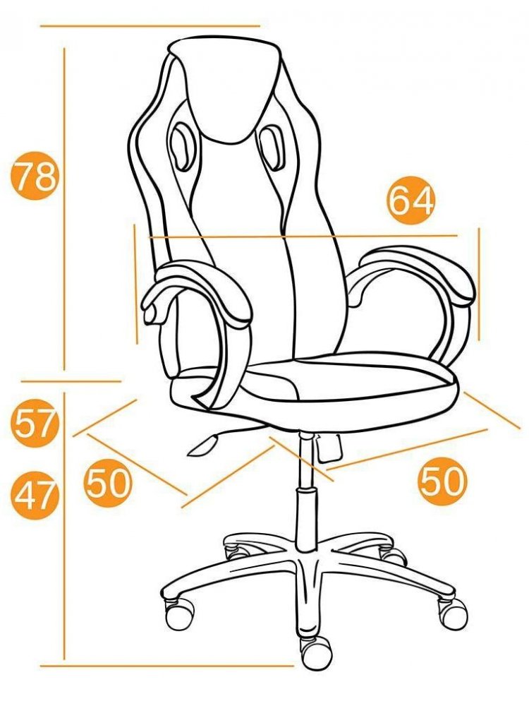 Компьютерное кресло Racer GT new металлик / оранжевый 36/07