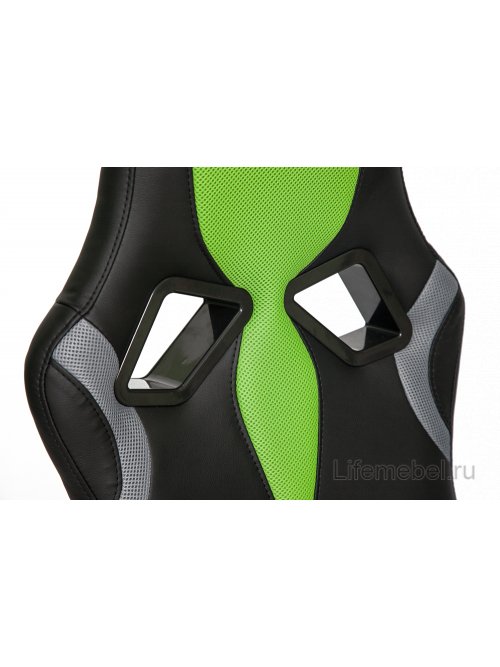 Компьютерное кресло Runner черное / зеленое 36-6 / tw-26 / tw-12 кожзам / ткань