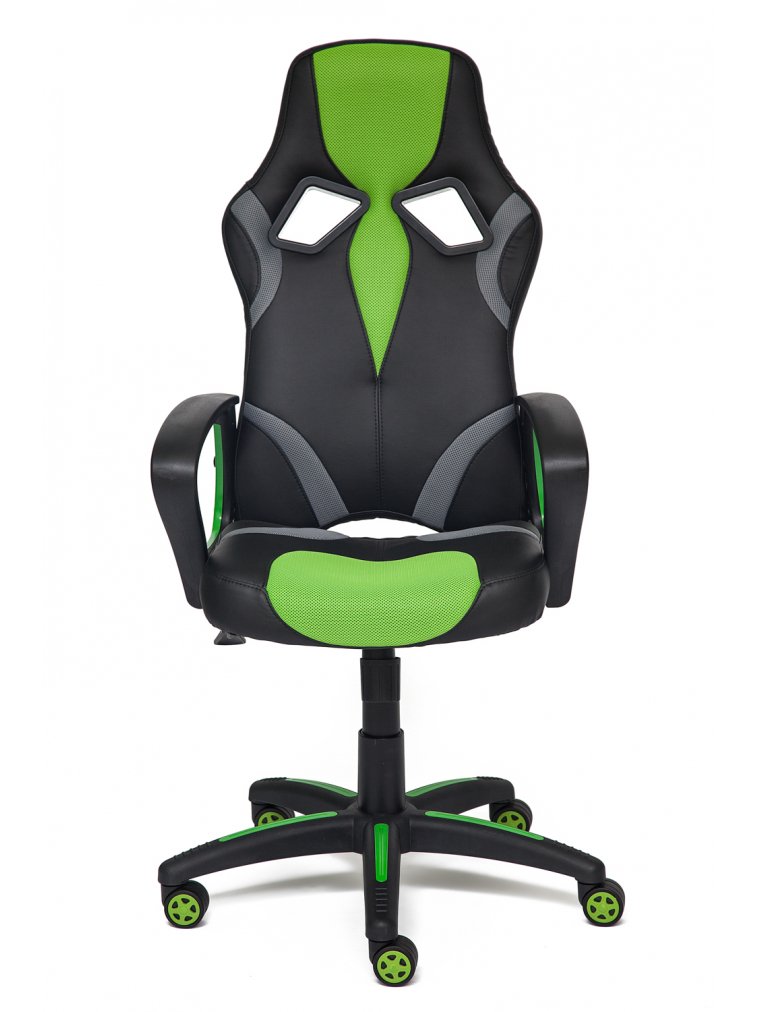 Компьютерное кресло Runner черное / зеленое 36-6 / tw-26 / tw-12 кожзам / ткань