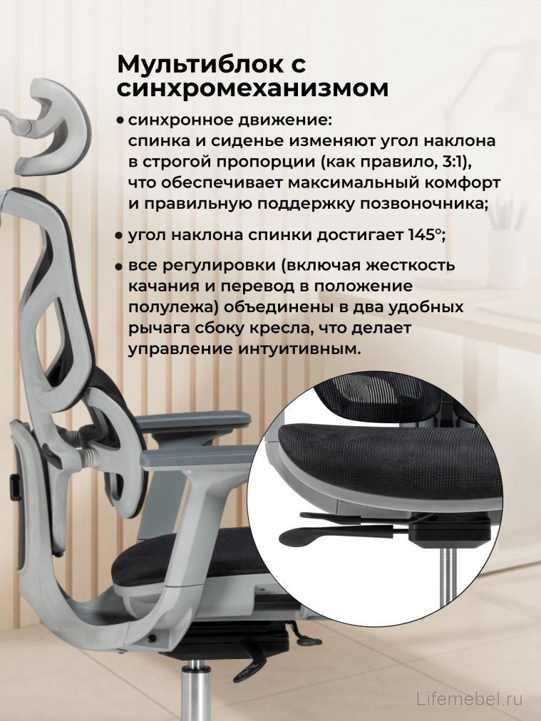 Компьютерное кресло Samur white / black