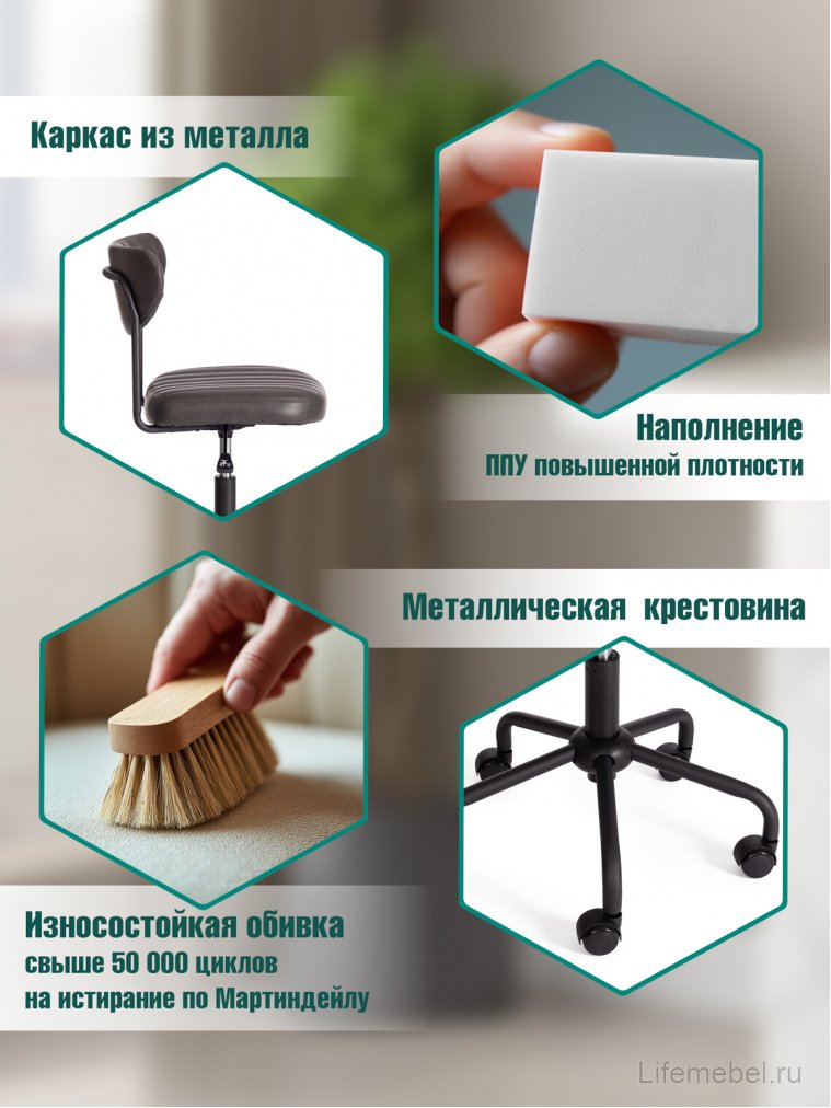 Компьютерное кресло Slim/Слим искусственная кожа grey серый