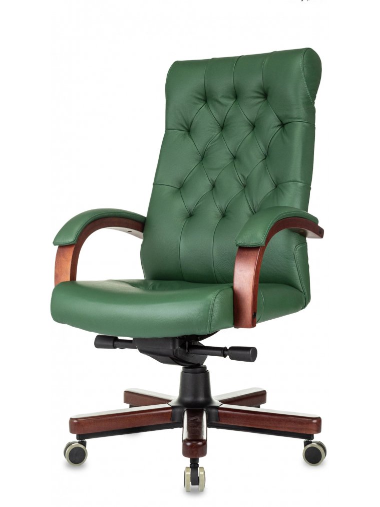 Компьютерное кресло T-9928Walnut кожа зеленый