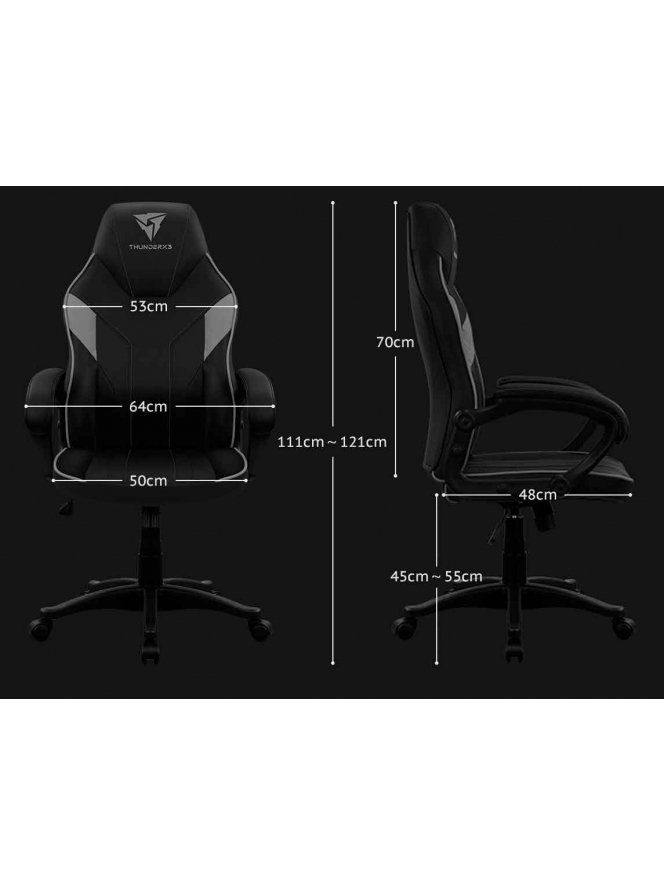Компьютерное кресло ThunderX3 EC1 black-white air