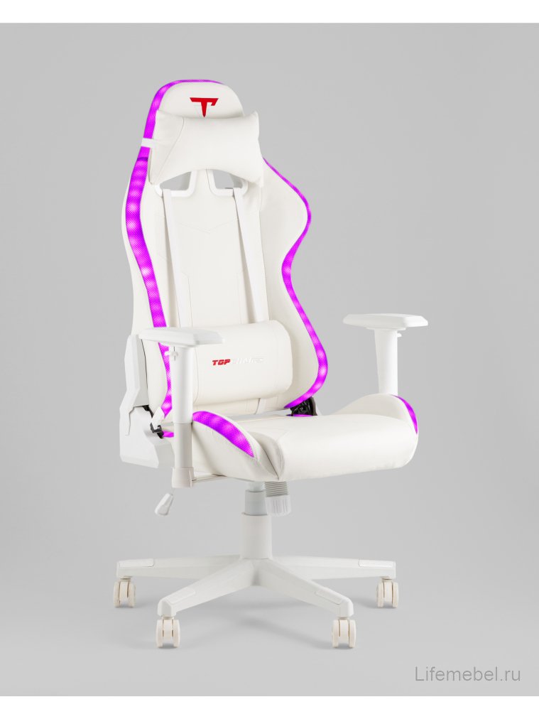 Компьютерное кресло с подсветкой Гэйм, белый