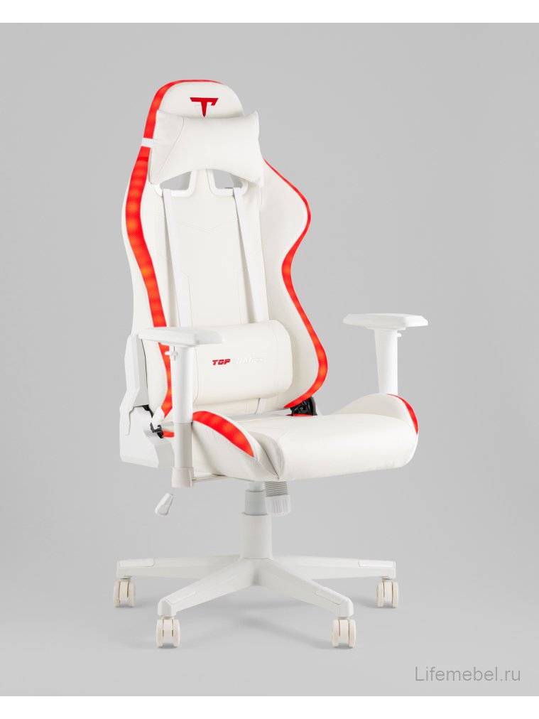 Компьютерное кресло с подсветкой Гэйм, белый