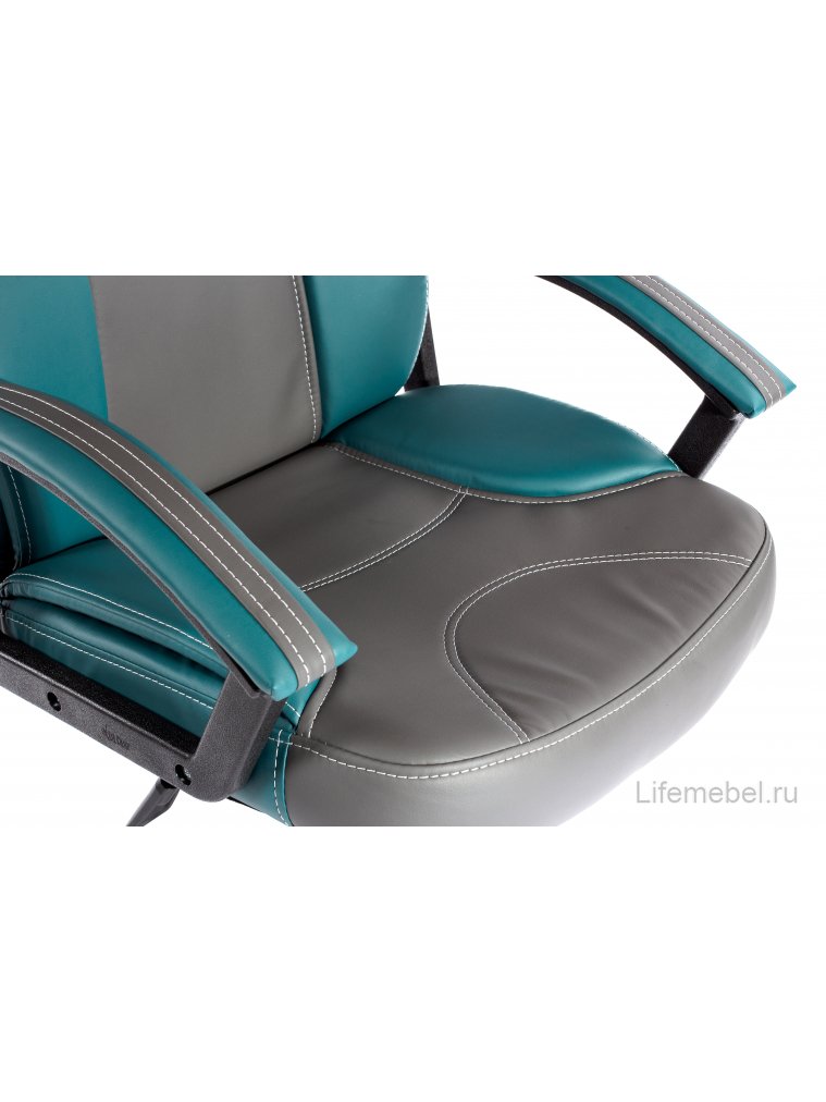 Компьютерное кресло «Твистер» (Twister) металлик (серое) / бирюзовое
