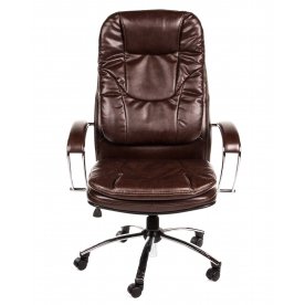 Кресло Anders экокожа / хром коричневое
