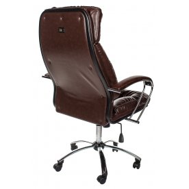Кресло Kiron экокожа / хром коричневое
